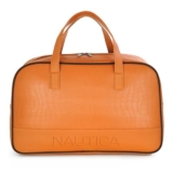 Nautica Unisex 25L PU Duffle Bag for Travel | Stylish Leatherette Cabin Luggage with Smooth Zippers | Compact, Comfortable & Spacious for Weekend Trips, Gym & Everyday Use | TAN