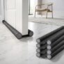 BTfash Door Draft Stopper PVC Size 36Inch | Under Door Dust & Noise Blocker | Cold & Heat Insulation Strip | Door Gap Sealer for Home Doors & Windows | Easy Install | Black | Pack of 4
