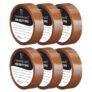 TRENDIKRAFT 12mm X 65 meter Pack of 6 Brown BOPP Packing Cello Tape with Durable Materials Self Adhesive Heavy Duty Tep Roll Ideal for Packaging Box 1/2 inch 65mtr