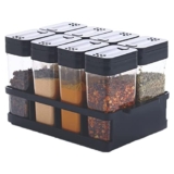 TASMAX 8 Pcs Sets Airtight Masala Box For Kitchen Masala Container For Kitchen Spice Jars Multi Storage Container For Kitchens Easy Flow Spice Storage Container With Tray Spice Jars – Plastic, Black
