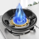 Add2Cart Stand for Black Gas Saver Burner Chula Support with 4 Legs – Indian Gas Support, Fire and Windproof Jali Ring 0.7mm Metal – Black (1)