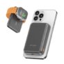 URBN Curve 3 in 1 Wireless Power Bank for iPhone, 10000mAh MagSafe Fast Charging for Apple AirPods, iWatch, iPhone 12 & Above, Android & Other Qi Enabled Devices (Gun Metal)