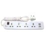 MULTYBYTE 4 Socket 2 USB Port Outlet Extension Board, High Speed, Fast Charging- Power Strip, Surge Protector, 2M Cable Shockproof Fire-Retardant, Multipurpose Use Spike for Home & Office