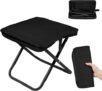 MOTOVIXA Foldable Stool Portable Collapsible Seat with Metal Frame and Oxford Cloth, Compact Folding Design with Carry Case, Black (Black)