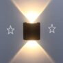 FILLISKA Metal LED Outdoor UP Down Wall Light Warm White, IP-65 Waterproof & Shockproof Body(2 Year Warranty) (MattBlack 1up + 1down)
