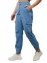 Dolce Crudo Women’s Blue Regular High Rise Clean Look Regular Stretchable Denim Joggers (DOAW23DEN98-35-158-26, Light Blue, 26)