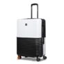 Nasher Miles Istanbul Hard-Sided Abs And Pc Check-In Spinner Wheel Luggage Black White 28 Inch|75Cm Large Trolley Bag
