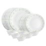 CELLO Tropical Lagoon Dazzle Series Opalware Dinner Set of 18 Pieces For Family of 6 | Bone-Ash Free & Leadfree Opal Glass, Microwave & Dishwasher Safe Plates & Bowls Crockery Set For Dining & Gifting