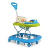 LuvLap Sunshine Baby Walker with Parental Push Handle, Anti Fall, Anti Skid Mechanism, Height Adjustable with Light, Rattle & Music Toys, Cushioned Walker for Baby 6-18months (Blue)