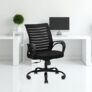 IAFA FURNITURE® Diego Mid-Back Mesh Office Chair | 3 Year Warranty | Ergonomic Study | Computer Chair with Revolving Base | Tilting & Height Adjustable Mechanism | Heavy-Duty Metal Base (Black) (DIY)