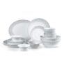 CELLO Oxford Imperial Plus Series Opalware Dinner Set of 27 Piece For Family of 6 | Bone-Ash Free & Leadfree Opal Glass Microwave & Dishwasher Safe, Crockery Plates & Bowls Set For Daily Use & Gifting