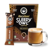 Sleepy Owl Hazelnut Freeze Dried Coffee Sachets | 20g – Pack of 10 x 2g Instant Coffee Powder Sachets | 100% Arabica Beans | Aromatic Coffee Pouch | Rich & Smooth | Easy to Use & Carry