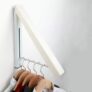 ZOCKRIX Wall Mounted Foldable Clothes Hanger Rack with Hanging Rod, Laundry Drying Hanger Bar, Metal Swing Arm Garment Holder