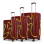Provogue Loop Hard-Sided PP Trolley Bag Set of 3 | Expandable Space with 8 Wheels Trolley Bags for Travel |Lightweight with Combination Lock|3 Year Warranty (Cherrybomb Red)