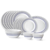 Larah by Borosil Ocean Fluted Series Opalware Dinner Set | 21 Pieces for Family of 6 | Microwave & Dishwasher Safe | Bone-Ash Free | Crockery Set for Dining & Gifting | Plates & Bowls | White