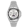 Carlington Men Silver Band Legacy Series Analog Wrist Watches with Chronograph & Elegant Moon Phase Dial – CT 9955