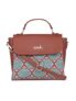 ZOUK Kolkata Nouveau Motif Printed Vegan Leather Green Statement Sling Bag With Handle For Women’s Girls