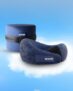 The Sleep Company Travel Neck Pillow | PU Latex | Neck Support | Perfect For Flights, Car, Train and Bus Journeys | Dual Height Design | Compact Zippered Case | Light Weight | Adjustable Velcro | Blue