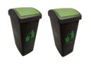 Cello Plastic Garbage Swing-Lid Dustbin 48 Ltr, (Green & Green) COMBO