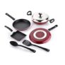 Crystal Classic Series 7-pc Non-Stick Cookware Set, PFOA Free, Red