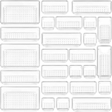 Arto Clear Transparent Acrylic Drawer Organizer Set with Various Size for Bathroom,Bedroom Dresser,Cosmetics Makeup,Kitchen Utensil,Office,Stationery,Drawer Tray Dividers,Vanity Trays (Set of 25)