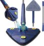 SOULWARE Pemium 360° Rotatable Adjustable Triangle Cleaning Mop with Stainless Steel Long Handle Push-Pull Squeezing Cleaning Mop Dry & Wet Mop Floor Windows Ceiling
