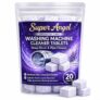 Super Angel Lavender-scented 20 Pcs Washing Machine Deep Cleaner Descaler Tablets for All Front and Top Load Machines, with Descaling and Stain-Removing Power