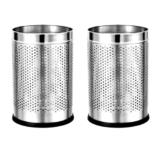 Mumma’s LIFE 18L Dustbin for Home | Pack of 2, Stainless Steel Open Perforated Dustbins Without Lid | Multipurpose Garbage Bins for Kitchen, Bathroom, Bedroom & Office