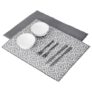 Amazon Brand – Solimo Water Absorbing Dish Drying Mat for Kitchen Counter | Drainer Mat | Place Mat (Set of 2 | Printed Grey & Grey)