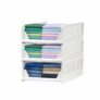 Go Hooked Foldable Wardrobe Organizer for Clothes | Stackable Sliding Shelf Storage Box 44x34x19 cm | Heavy Duty Plastic Shirt Stacker for Cupboard, Almirah & Closet