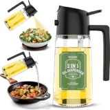 FEXME Oil Dispenser for Kitchen 2-in-1 Oil Sprayer Bottle for Cooking 500ml with Spray & Pour | Premium Glass Bottle for Air Fryer, BBQ & Salad | Multicolour