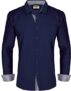LookMark Men’s Cotton Blend Stitched Solid Full Sleeve Shirt(Shirt 04-M) Blue