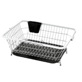 Sulfar Stainless Steel Dish Drainer Stainless-Steel Dish Drying Rack with Drainer Sink Counter Top Dish Drainer Basket Plate Rack (17X22 inch)