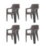 Cello Squid Chair Set of 4, Matte Brown | Unbreakable, Durable & Strong | Blended PP Material, Easy to Clean | Plastic Chair for Living Room, Home & Office | 3 Years Warranty – Manufacturing Defects