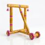 YOUVERSE Traditional Wooden Baby Walker for 9-18 Months | Nadavandi Push Walker for Kids | Handmade Push Walker | Baby Push Wagon & Activity for First Steps | Sturdy & Safe for Baby (Gold)