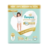 Pampers Premium Care Pant Style Baby Diapers | XXX-Large (XXXL size) | 19 Count | Voted India’s Softest | All-in-1 with 360 Cottony Softness Diapers | 16-30 kg