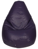 Sattva Classic XXXL Bean Bag with Pocket Filled with Beans | Faux Leather Teardrop Bean Bag for Adults & Teens | Pre-Filled Comfortable Seating for Bedroom, Living Room, Office, Home – Purple