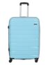 Teakwood Large Check in Size 8 Wheels Trolley Bag, Hard Cabin with Zipper Closure, Adjustable Push Button & Cross Side Strap, TSA Lock System 360 Degree (Large Check in Size, Sky Blue)
