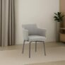 Royaloak Turin Italian Dining Chair | Contemporary Dining Table Chairs with 180° Swivel Reverse Mechanism | Integrated Armrests | Cushioned Seat & Back | Powder-Coated Legs | Refined Italian Style