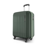 Safari Genius Alley 55cm Cabin Trolley Bag Hard Case Polypropylene, 4 Spinner Wheels, 360° Wheeling Carry on Luggage, Travel Bag, Suitcase, Trolley Bags, Green