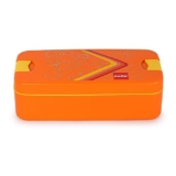 CELLO Food Mate Snap Lock Plastic Lunch Box, 713ml, Orange | 2 Compartment with 2 Side Lock for School Kids and Adults | Leak-Proof Snacks Tiffin Box for School Kids, Office, Picnic & Travelling