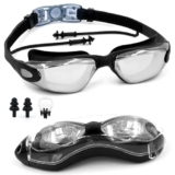 SLOVIC Swimming Goggles for Man [Black] | Swimming Goggles for Women | Anti-Fog & UV Protected Swimming Glasses for Men | Swimming Accessories | Leaf-Proof Goggle with Adjustable Straps & Nose Clip