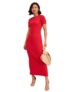 Red Rib Bodycon Back Slit Maxi Dress