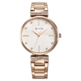 Titan Purple Style Up Quartz Analog Mother of Pearl Dial Rose Gold Stainless Steel Strap Watch for Women – NT95237WM01