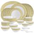 CELLO Secret Garden Dazzle Series Opalware Dinner Set of 35 Pieces for Family of 6 | Bone-Ash Free & Leadfree Opal Glass, Microwave & Dishwasher Safe, Plates & Bowls Crockery Set for Dining & Gifting