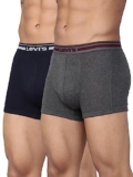 Levi’s Men’s Cotton Trunk (Pack of 2) (#003-TRUNK-DK GMEL/NAVY-P2_Grey/Navy_M_Dk. Grey Melange,Navy_M)