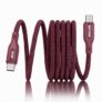 PHILIPS DLC4130CI/94 65W Type-C to Type-C Fast Charging Cable (1m, Iron Red) | Nylon Braided | Compatible with iPhone 15+ Series, USB-C iPad Models, Samsung Galaxy & All Type C Devices
