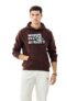 SNITCH Men Casual Jacket| Oversized Fit Hooded Neck Graphic Print Pullover | Warm Cotton Polyester Blend Fleece with Kangaroo Pocket for Winter Wear & Everyday Use | Brown
