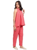 VISHUDH Women HALTER NECK CO-ORD SET VNCS000289 Orange XL