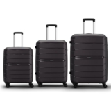 Aristocrat Liberty Set of 3 (Cabin+Medium+Large) Polypropylene Hard Spinner Trolley Bag, 58+68+78Cm|Combination Lock|8 Wheels|3 Years International Warranty|New Saddle Brown